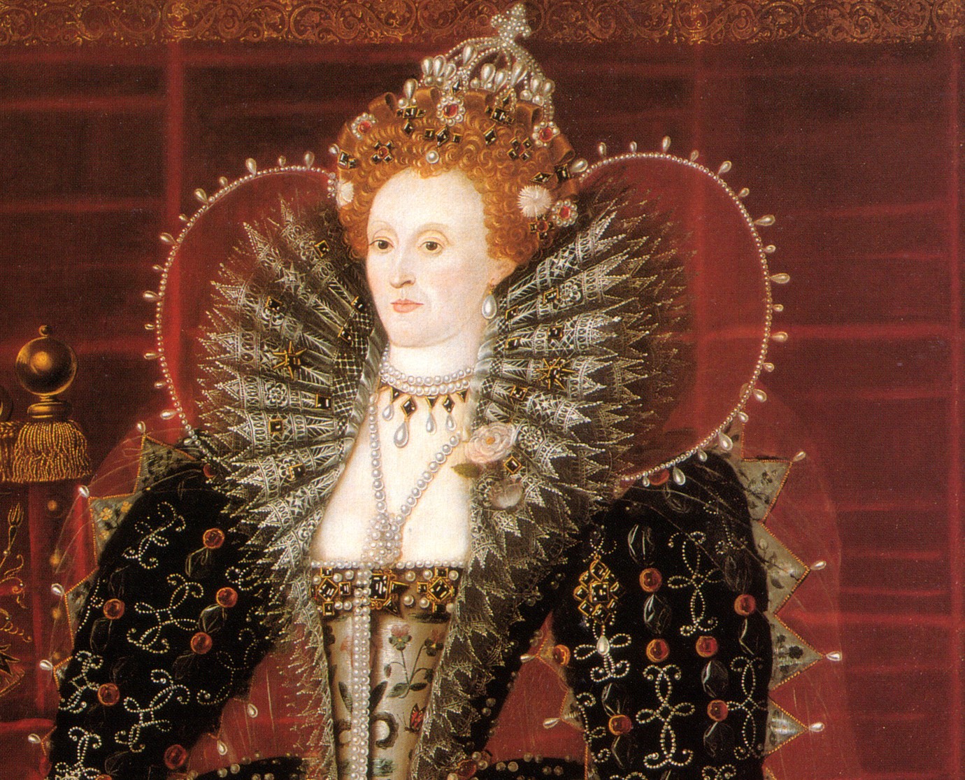 Retrato da Rainha Elizabeth I da Inglaterra, no final do século XVI.